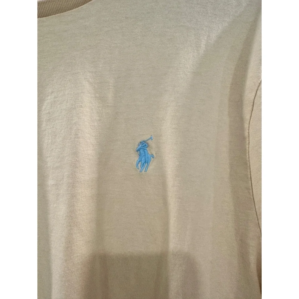 Polo Ralph Lauren Mens XL Custom Slim Fit T-Shirt Yellow Blue Pony Cotton Tee
